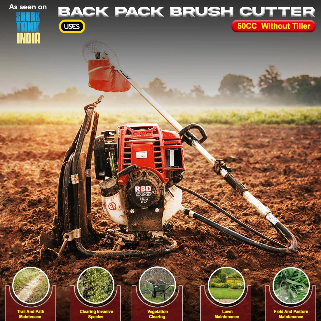 RBD 50cc Backpack Brush Cutter Without Tiller RBD 50cc Backpack Brush Cutter Without Tiller